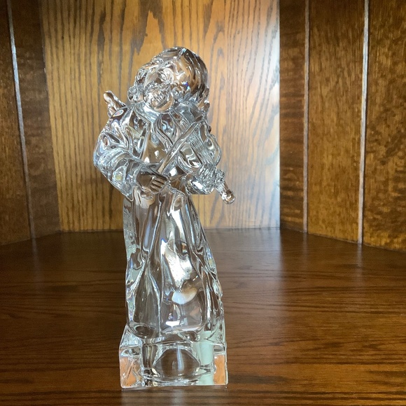 Vintage 1990s MIKASA Lead Crystal Angelic Violin Figurine - Picture 1 of 5
